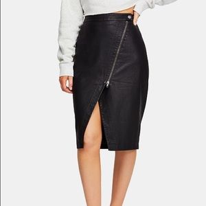 NWOT Free People Vegan Leather Pencil Skirt